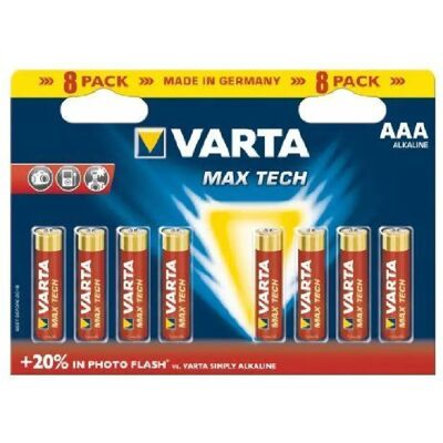 Piles alcalines Varta Longlife Max Power AAA Micro LR03 - Pack de 8 - Pile ménagère - Publicité Piles alcalines Varta Longlife Max Power AAA Micro LR03 - Pack de 8 - Pile ménagère - Publicité