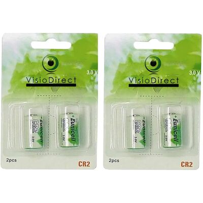 Visiodirect Piles lithium CR2 3 V - Pack de 4 - Publicité Visiodirect Piles lithium CR2 3 V - Pack de 4 - Publicité