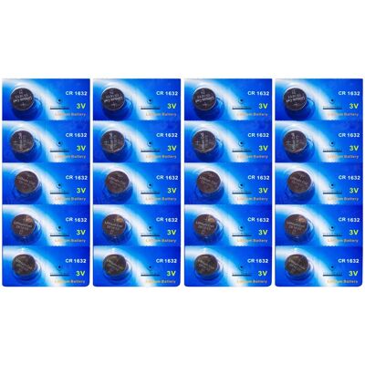 Visiodirect Piles bouton lithium CR1632 - Lot de 20 - Publicité Visiodirect Piles bouton lithium CR1632 - Lot de 20 - Publicité