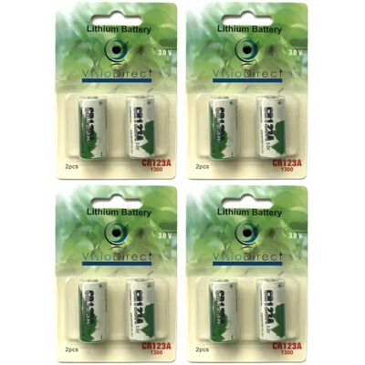 Visiodirect piles lithium CR123A 3V - Lot de 8 - Publicité Visiodirect piles lithium CR123A 3V - Lot de 8 - Publicité