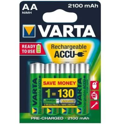 Varta batteries rechargeables AA LongLife - lot de 4 - Publicité Varta batteries rechargeables AA LongLife - lot de 4 - Publicité