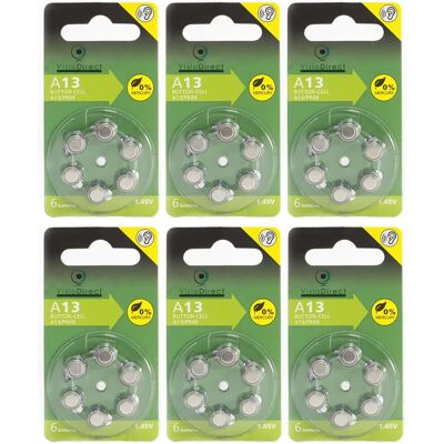 Visiodirect piles bouton zinc-air A13 - Lot de 36 - Publicité Visiodirect piles bouton zinc-air A13 - Lot de 36 - Publicité