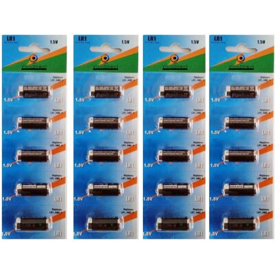 Visiodirect Piles LR1 alcalines 1,5 V - Lot de 20 - Publicité Visiodirect Piles LR1 alcalines 1,5 V - Lot de 20 - Publicité