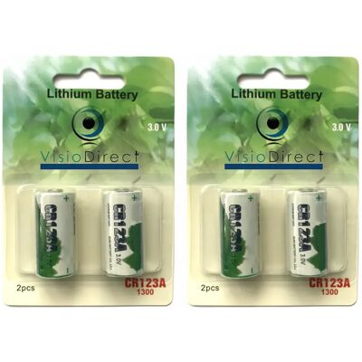 Visiodirect piles lithium CR123A - Lot de 4 - Publicité Visiodirect piles lithium CR123A - Lot de 4 - Publicité
