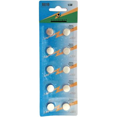Visiodirect Piles bouton AG10 1,5V - Lot de 10 - Publicité Visiodirect Piles bouton AG10 1,5V - Lot de 10 - Publicité