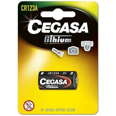 Pile au lithium Cegasa CR123A - Batterie - Publicité Pile au lithium Cegasa CR123A - Batterie - Publicité