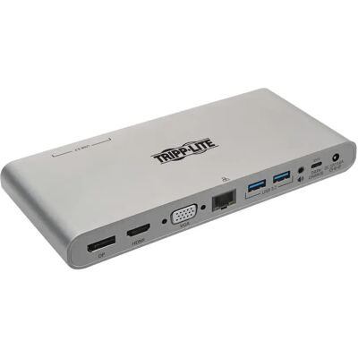 Tripp Lite U442-DOCK4-INT Station d'accueil pour ordinateur portable - Triple écran 4K HDMI/VGA - Gris - Publicité Tripp Lite U442-DOCK4-INT Station d'accueil pour ordinateur portable - Triple écran 4K HDMI/VGA - Gris - Publicité