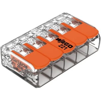 Wago borne à levier S221 - Sachet de 5 - Publicité Wago borne à levier S221 - Sachet de 5 - Publicité