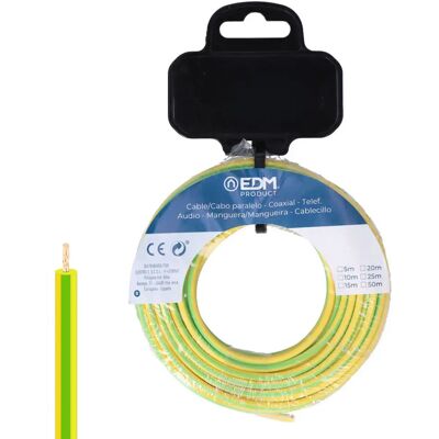 Edm câble électrique unifilaire h07z1-k - jaune/vert 5 m - Publicité Edm câble électrique unifilaire h07z1-k - jaune/vert 5 m - Publicité