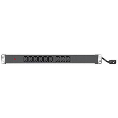 Générique Multiprise rackable pour armoire réseau - longueur 19'' - hauteur 1U - 9 prises IEC C13 - fiche IEC C14 - voyant lumineux - Publicité Générique Multiprise rackable pour armoire réseau - longueur 19'' - hauteur 1U - 9 prises IEC C13 - fiche IEC C14 - voyant lumineux - Publicité