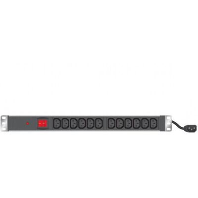 Générique Multiprise rackable pour armoire réseau - 19'' - 1U - 12 x IEC C13 - fiche IEC C14 - interrupteur - voyant lumineux - fusible réarmable - Publicité Générique Multiprise rackable pour armoire réseau - 19'' - 1U - 12 x IEC C13 - fiche IEC C14 - interrupteur - voyant lumineux - fusible réarmable - Publicité