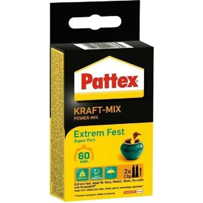 Pattex Mélange de puissance extrême - Colle 2 composants 24g - Publicité Pattex Mélange de puissance extrême - Colle 2 composants 24g - Publicité