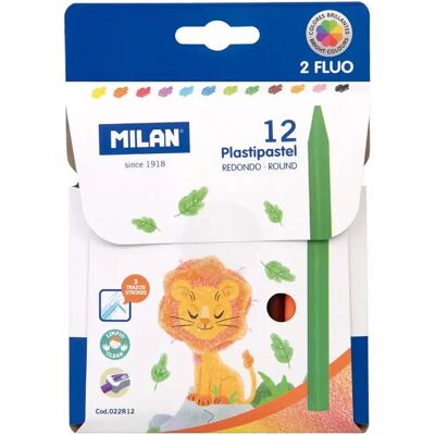 Boîte de 12 Crayons Plastipastel Ronds Milan - Publicité Boîte de 12 Crayons Plastipastel Ronds Milan - Publicité