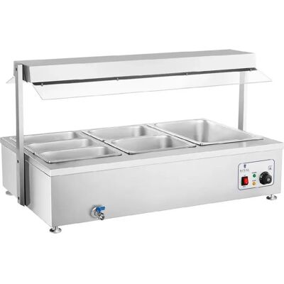 Helloshop26 Bain-marie professionnel 6 bacs GN inox - Publicité Helloshop26 Bain-marie professionnel 6 bacs GN inox - Publicité