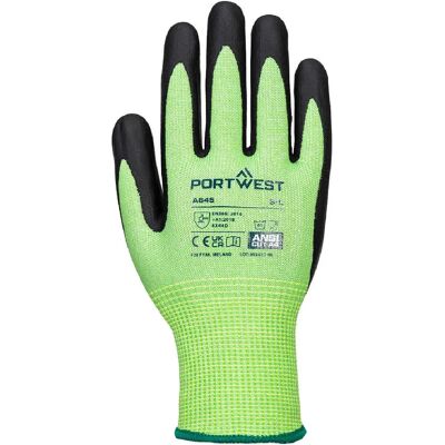 Portwest Gant GreenCut A645 Vert/Noir - Publicité Portwest Gant GreenCut A645 Vert/Noir - Publicité