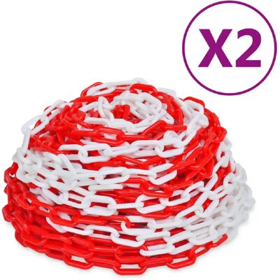vidaXL Chaînes d'avertissement 2 pcs Rouge et blanc Plastique - Publicité vidaXL Chaînes d'avertissement 2 pcs Rouge et blanc Plastique - Publicité