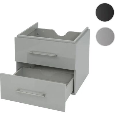 Mendler Premium Meuble sous-lavabo HWC-D16 - Gris brillant - Publicité Mendler Premium Meuble sous-lavabo HWC-D16 - Gris brillant - Publicité
