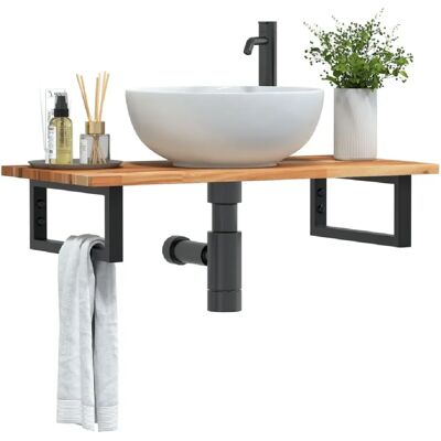 Étagère de salle de bain murale vidaXL - Acier & Bois d'acacia - Publicité Étagère de salle de bain murale vidaXL - Acier & Bois d'acacia - Publicité