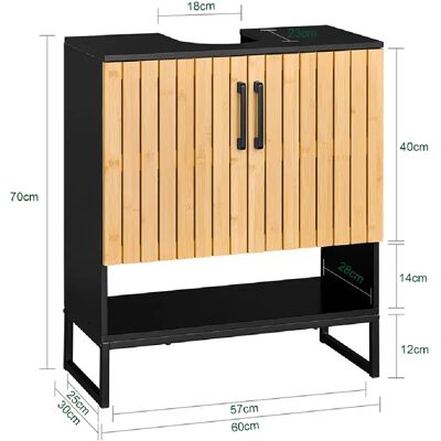 SoBuy Meuble sous Lavabo pour Salle de Bain en Bambou et Métal Compact WC - Publicité SoBuy Meuble sous Lavabo pour Salle de Bain en Bambou et Métal Compact WC - Publicité