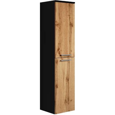 BADPLAATS Saturnus 130 cm Armoire de salle de bain - MDF, Noir Mat & Chêne - Publicité BADPLAATS Saturnus 130 cm Armoire de salle de bain - MDF, Noir Mat & Chêne - Publicité