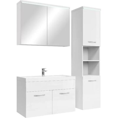 Ensemble Salle de Bain BADPLAATS Paso 80cm - Blanc Brillant, Éclairage LED, Auto-assemblage - Publicité Ensemble Salle de Bain BADPLAATS Paso 80cm - Blanc Brillant, Éclairage LED, Auto-assemblage - Publicité