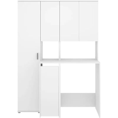 Pegane Meuble de Buanderie, armoire multifonctionnelle avec rangements coloris Blanc - Publicité Pegane Meuble de Buanderie, armoire multifonctionnelle avec rangements coloris Blanc - Publicité