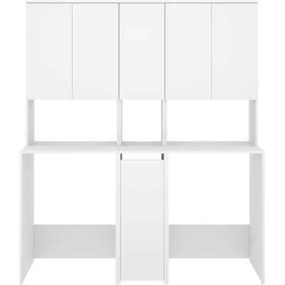 Pegane Meuble Buanderie Double Machine pour Lave-Linge et Sèche-Linge avec Rangements Intégrés - Publicité Pegane Meuble Buanderie Double Machine pour Lave-Linge et Sèche-Linge avec Rangements Intégrés - Publicité