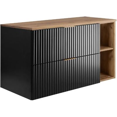 Craft Living Armoire de salle de bains noir chêne - 100 x 57 x 46 cm - Publicité Craft Living Armoire de salle de bains noir chêne - 100 x 57 x 46 cm - Publicité