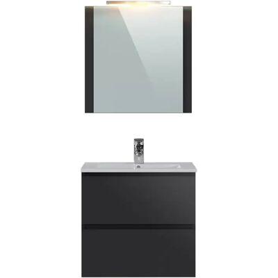 Pegane Meuble sous-vasque salle de bain - Gris brillant - Publicité Pegane Meuble sous-vasque salle de bain - Gris brillant - Publicité