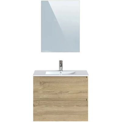 Pegane Meuble sous-vasque salle de bain - Chêne clair - Publicité Pegane Meuble sous-vasque salle de bain - Chêne clair - Publicité