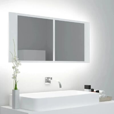 armoire miroir de salle de bain LED blanc vidaXL - 100x12x45 cm - Mobilier mural - Publicité armoire miroir de salle de bain LED blanc vidaXL - 100x12x45 cm - Mobilier mural - Publicité