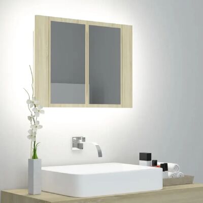 Armoire miroir de salle de bain LED chêne Sonoma vidaXL - Meubles de salle de bain - Publicité Armoire miroir de salle de bain LED chêne Sonoma vidaXL - Meubles de salle de bain - Publicité