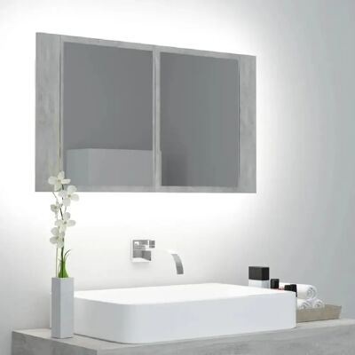 vidaXL Armoire Miroir de Salle de Bain LED Gris Béton - Armoire Miroir de Salle de Bain - Publicité vidaXL Armoire Miroir de Salle de Bain LED Gris Béton - Armoire Miroir de Salle de Bain - Publicité