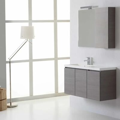 Meuble de Salle de Bain Murale Kiamami Valentina - Gris - 39cm Profondeur - Publicité Meuble de Salle de Bain Murale Kiamami Valentina - Gris - 39cm Profondeur - Publicité