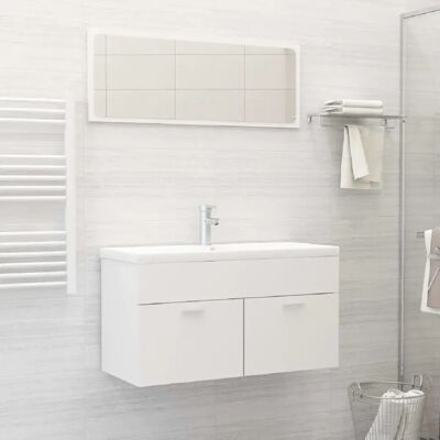 vidaXL Ensemble de Mobilier de Salle de Bain 2 Pièces Blanc Bois d'Ingénierie - Ensemble de Mobilier de Salle de Bain - Publicité vidaXL Ensemble de Mobilier de Salle de Bain 2 Pièces Blanc Bois d'Ingénierie - Ensemble de Mobilier de Salle de Bain - Publicité