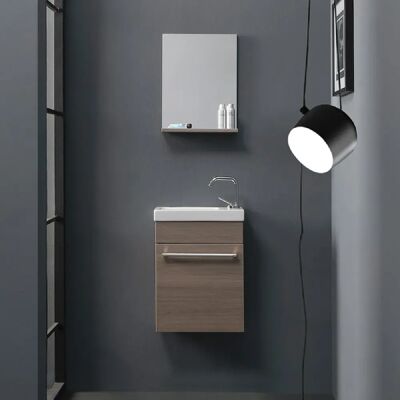 Meuble de salle de bain compact Kiamami Valentina - Design gain de place - Publicité Meuble de salle de bain compact Kiamami Valentina - Design gain de place - Publicité