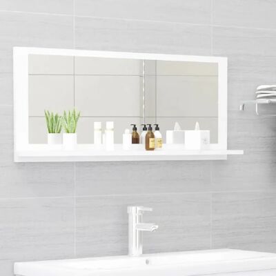 Miroir de salle de bain vidaXL Blanc 90x10.5x37 cm Bois stratifié - Miroir de salle de bain - Publicité Miroir de salle de bain vidaXL Blanc 90x10.5x37 cm Bois stratifié - Miroir de salle de bain - Publicité