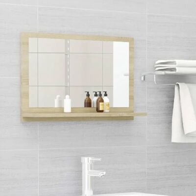 Miroir de salle de bain chêne Sonoma 60x10,5x37 cm - Miroir de bain - Publicité Miroir de salle de bain chêne Sonoma 60x10,5x37 cm - Miroir de bain - Publicité