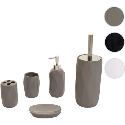 Ensemble d'accessoires de salle de bain MENDLER - Céramique, Gris - Publicité Ensemble d'accessoires de salle de bain MENDLER - Céramique, Gris - Publicité