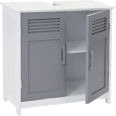 DÉCOSHOP26 - 60x60x30 Gris MDF - Gris - Bathroom Cabinet - Publicité DÉCOSHOP26 - 60x60x30 Gris MDF - Gris - Bathroom Cabinet - Publicité