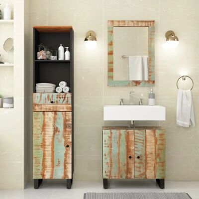 vidaXL Ensemble de meubles de salle de bain 3 pièces bois massif récupéré - Ensemble de meubles de salle de bain - Publicité vidaXL Ensemble de meubles de salle de bain 3 pièces bois massif récupéré - Ensemble de meubles de salle de bain - Publicité