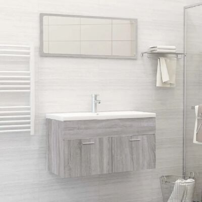 Ensemble de Meubles de Salle de Bains Sonoma Gris vidaXL 2 Pièces - Ensemble de Meubles de Salle de Bains - Publicité Ensemble de Meubles de Salle de Bains Sonoma Gris vidaXL 2 Pièces - Ensemble de Meubles de Salle de Bains - Publicité