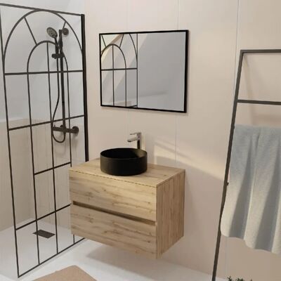 Aurlane Meuble salle de bain TIMBER - 80 cm - Chêne naturel - Publicité Aurlane Meuble salle de bain TIMBER - 80 cm - Chêne naturel - Publicité