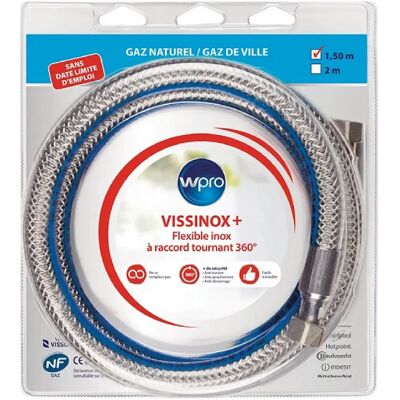 Flexible de gaz en acier inoxydable Wpro Tnv150 - 1,5 m, rotatif 360° - Publicité Flexible de gaz en acier inoxydable Wpro Tnv150 - 1,5 m, rotatif 360° - Publicité