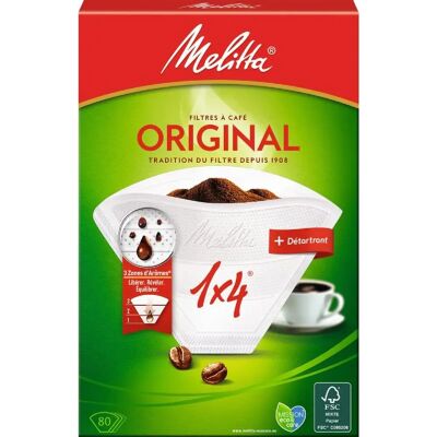 Melitta filtre à café 1x4 - 80 pièces - Publicité Melitta filtre à café 1x4 - 80 pièces - Publicité
