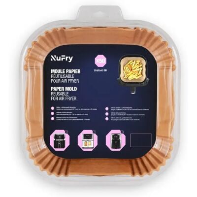 Nufry moules papier cuisson pour friteuse à air - 50 pièces - Publicité Nufry moules papier cuisson pour friteuse à air - 50 pièces - Publicité
