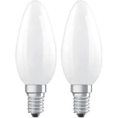 OSRAM LED Retrofit CLASSIC B - Flamme E14 - 3,4 W - 2700 K - Verre dépoli (x2) - Publicité OSRAM LED Retrofit CLASSIC B - Flamme E14 - 3,4 W - 2700 K - Verre dépoli (x2) - Publicité
