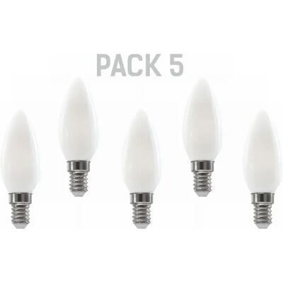 Silver Electronics Pack de 5 Ampoules LED Bougie C35 filament Crystal Frost Classe A E14 485lm 2,3W 4000K - Publicité Silver Electronics Pack de 5 Ampoules LED Bougie C35 filament Crystal Frost Classe A E14 485lm 2,3W 4000K - Publicité
