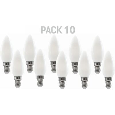 Silver Electronics Pack de 10 Ampoules LED Bougie C35 filament Crystal Frost Classe A E14 485lm 2,3W 3000K - Publicité Silver Electronics Pack de 10 Ampoules LED Bougie C35 filament Crystal Frost Classe A E14 485lm 2,3W 3000K - Publicité