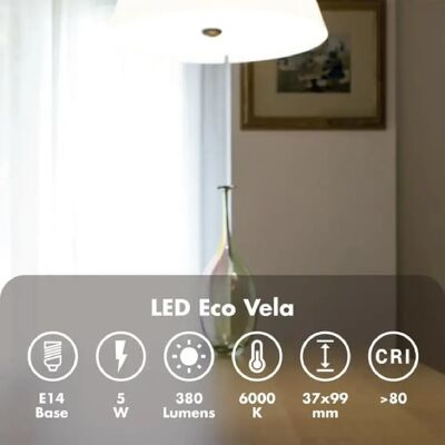 Ampoule LED Silver Electronics - Forme Bougie - 6000K - E14 - 5W - Publicité Ampoule LED Silver Electronics - Forme Bougie - 6000K - E14 - 5W - Publicité